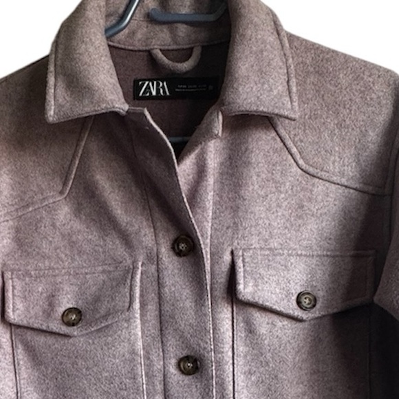 ZARA Women’s Pink Mauve Oversized Shacket Jacket – Missing Belt - Picture 2 of 3